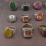 Antique Ring Collection Lot of 15 Mixed Brass Stone & Glass Rings Image 2