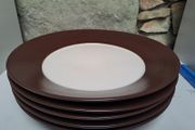5 Ethos dinner Plates chocolate and cream