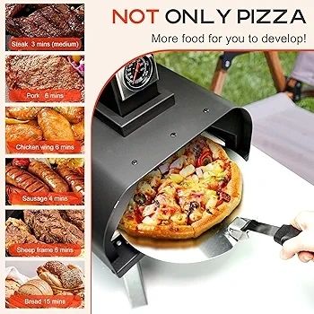 Foldable Outdoor Pizza Maker - 12" Stainless Steel Wood Pellets Oven