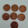 7 old penny coins Image 2