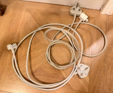 Two Apple UK Power Adapter Extension Cables
