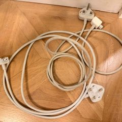 Two Apple UK Power Adapter Extension Cables