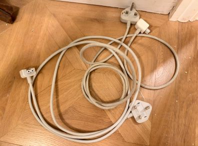Two Apple UK Power Adapter Extension Cables