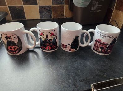 Halloween and Christmas Mugs