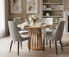 Tovo Extendable Round Dining Table Laminated 100-140cm