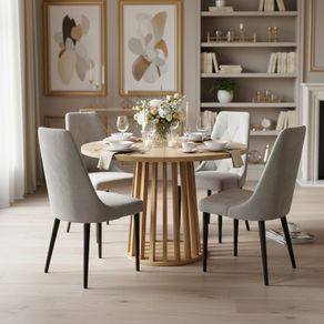 Tovo Extendable Round Dining Table Laminated 100-140cm