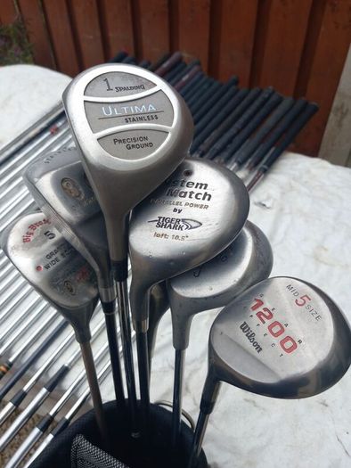 A Selection Of Golf Clubs.  All Left Handed Clubs