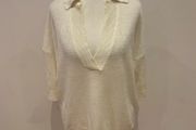 Massimo Dutti cream linen top size 10