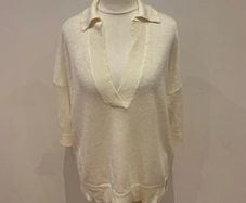 Massimo Dutti cream linen top size 10