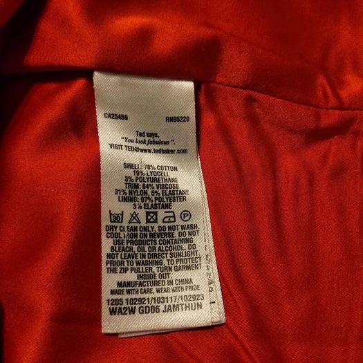 Ted Baker red fitted dress, Size 3