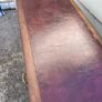 Maghoney wine leather desk with 2 drawers. Inlaid Image 5