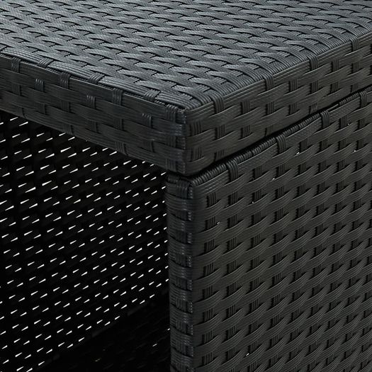 Bar Table with Storage Rack Black 120x60x110 cm Poly Rattan