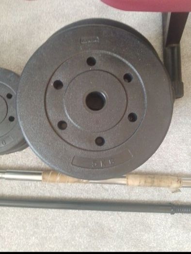 Full weight set and bench