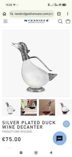 Newbridge silverware Duck decanter