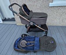 Mamas and Papas X Moon Ocarro Pushchair - Limited Edition Tweed Fabric Dale Green
