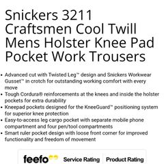 Snickers Work Trousers