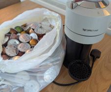 Nespresso Vertuo Coffee Machine with 131 pods.