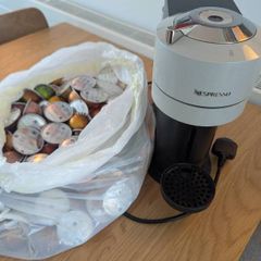 Nespresso Vertuo Coffee Machine with 131 pods.