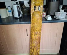 A Large Traditional Hand Carved Wood Shield Totem, Postage Available or collection, Stage or Movie Props Measurements are in the photo's