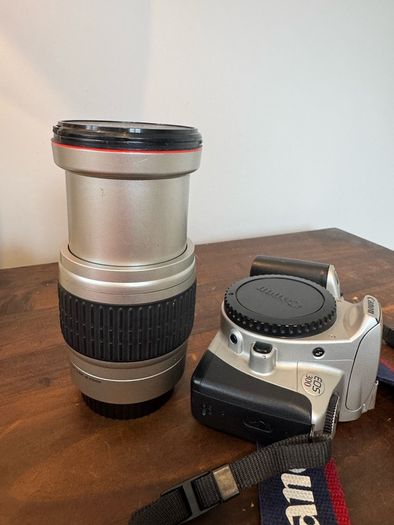 Canon EOS 300 Film Camera + Lens, 4 Batteries & 2 Kodak Films (Complete Kit)