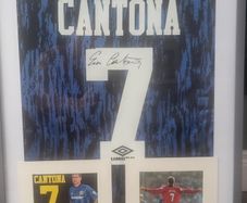Signed FRAMED Cantona shirt