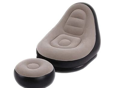 BRAND NEW BEAN BAG Lazy Sofa Inflatable Folding Recliner Outdoor Sofa Bed With Pedal Flocking Single Sofa Chair Pile Coating Chaise Lounge