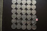 30 Irish 5 pence coins (1993-2000)