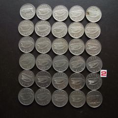 30 Irish 5 pence coins (1993-2000)