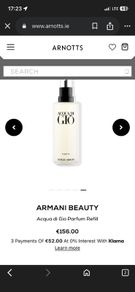 BNWT Armani Aqua Di Gio 150ml refill
