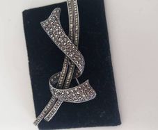 Fabulous Sterling Silver Marcasite Pendant / Brooch