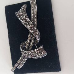 Fabulous Sterling Silver Marcasite Pendant / Brooch
