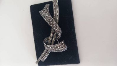 Fabulous Sterling Silver Marcasite Pendant / Brooch