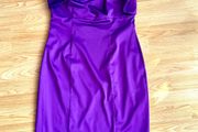 Apart Glamour Purple Satin One-Shoulder Occasion Dress - Size 14