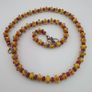 Antique Venetian African Eyes & Red African Tiny tire Shape Glass Beads Necklace Image 3