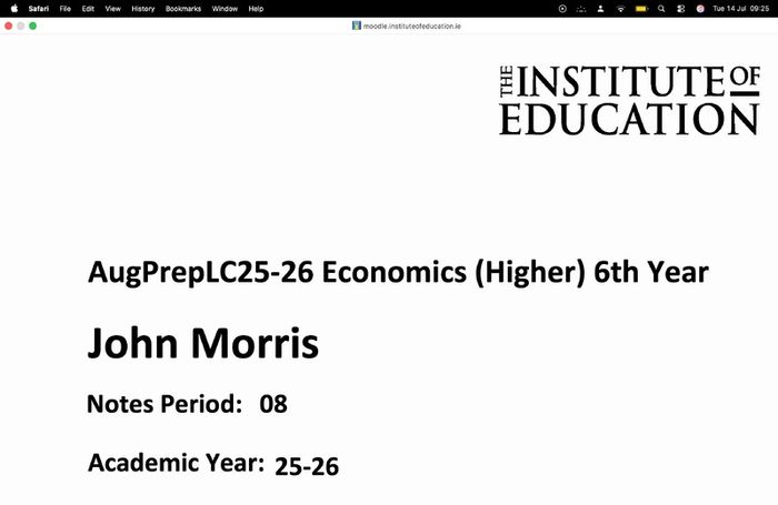Institute of education h1 Economics notes