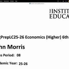 Institute of education h1 Economics notes