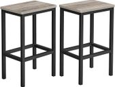 Set of 2 Bar Stools Kitchen Chairs Kitchen Living Room Dining Room Industrial Design Greige-Black