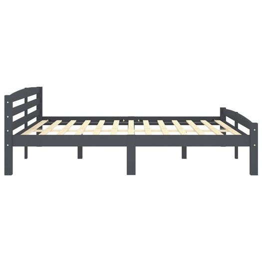 Bed Frame Dark Grey Solid Pinewood 180x200 cm