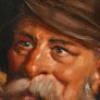 Antique oil painting of a man with pipe Image 3