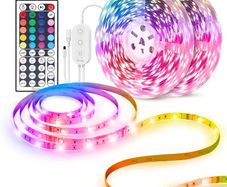 LED Strip Lights 20m, RGB Colour Changing LED Strip Lights with Remote 20m and Control Box, 20m LED Lights for Bedroom, Kitchen, 2 Rolls of 10m