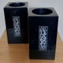 Vintage Set of Black Marble Pen/Pencil Holders Image 2