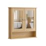 Bathroom Cabinet Mirror Double Door  Oak, Grey, White Image 3