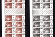 1966 Ireland Ballintubber Abbey Commemorative Stamps Block of 16 with Gutter Pairs Mint Never Hinged (MNH)