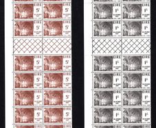 1966 Ireland Ballintubber Abbey Commemorative Stamps Block of 16 with Gutter Pairs Mint Never Hinged (MNH)
