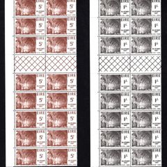 1966 Ireland Ballintubber Abbey Commemorative Stamps Block of 16 with Gutter Pairs Mint Never Hinged (MNH)