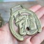 Vintage Solid Brass Horseshoe Brass Horse Saddle Harness Medallion Ornament Image 7