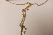 14 ct gold plated chain with E pendant