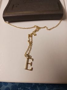 14 ct gold plated chain with E pendant