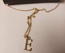14 ct gold plated chain with E pendant