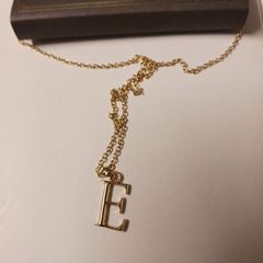 14 ct gold plated chain with E pendant